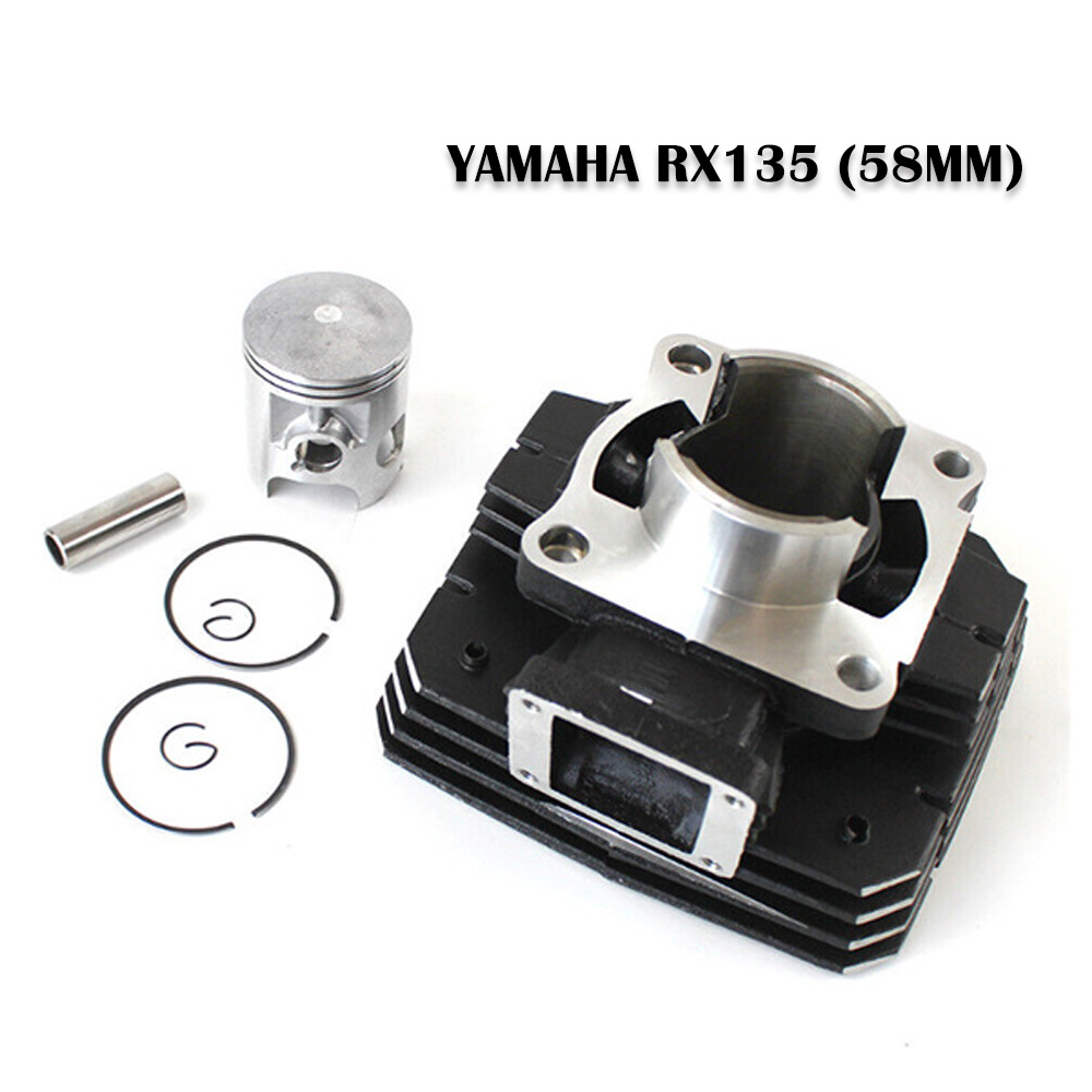 Motorcycle Piston - ヤマハRX135 RXK135 135cc ATVバイクオートバイアクセサリー3KA-E1311-31用モーターシリンダーブロックピストンリングガスケットキット58mm