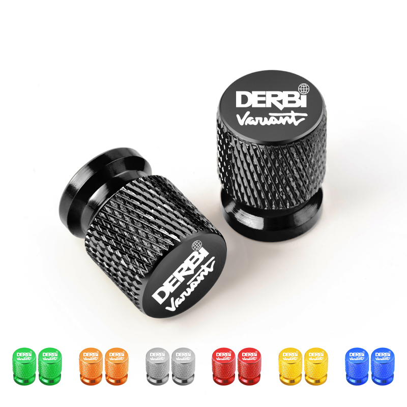 Motorcycle Valve Cover - オートバイ用CNCタイヤバルブエアポート,ステムカバーキャップ,Derbi,Derbi,変形,スポーツ用プラグアクセサリー,2個