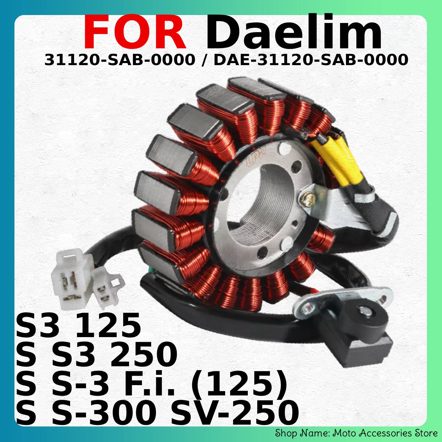 Motorcycle Stator - デーリムS3 125、S3 250、S-3 F.i.用オートバイステーターコイルマグネト発電機 SV-250 充電式イグニッションステーター