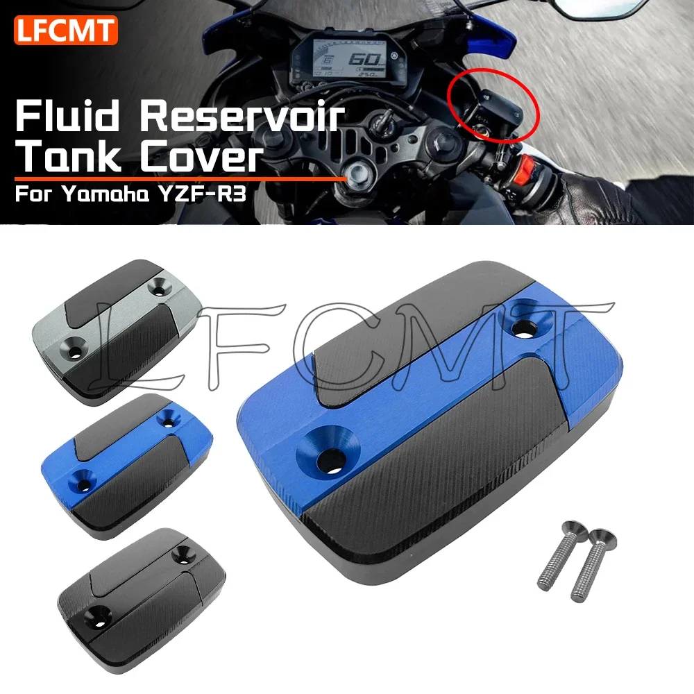Motorcycle Piston - ヤマハYZF-R3,yzfr3,yzf r3,2015-2023に適したオートバイ用の流体リザーブタンクカバー,ポンプ,オイルカップキャップ