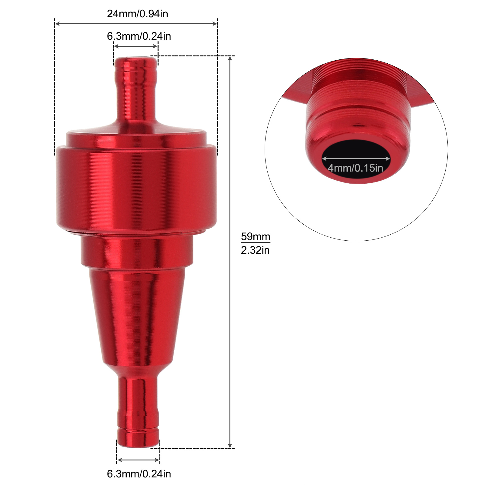 1/4インチ（6mm）オートバイ燃料フィルター、バイク・スク - Motorcycle Oil Filter のレビューと価格