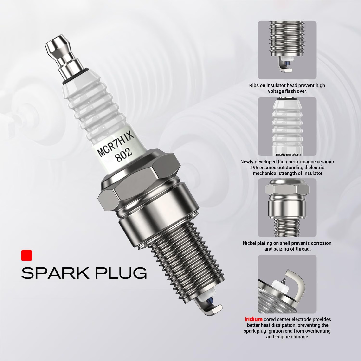 1～4個入り オリジナル良質イリジウム製バイク用スパークプラ - Motorcycle Spark Plug のレビューと価格